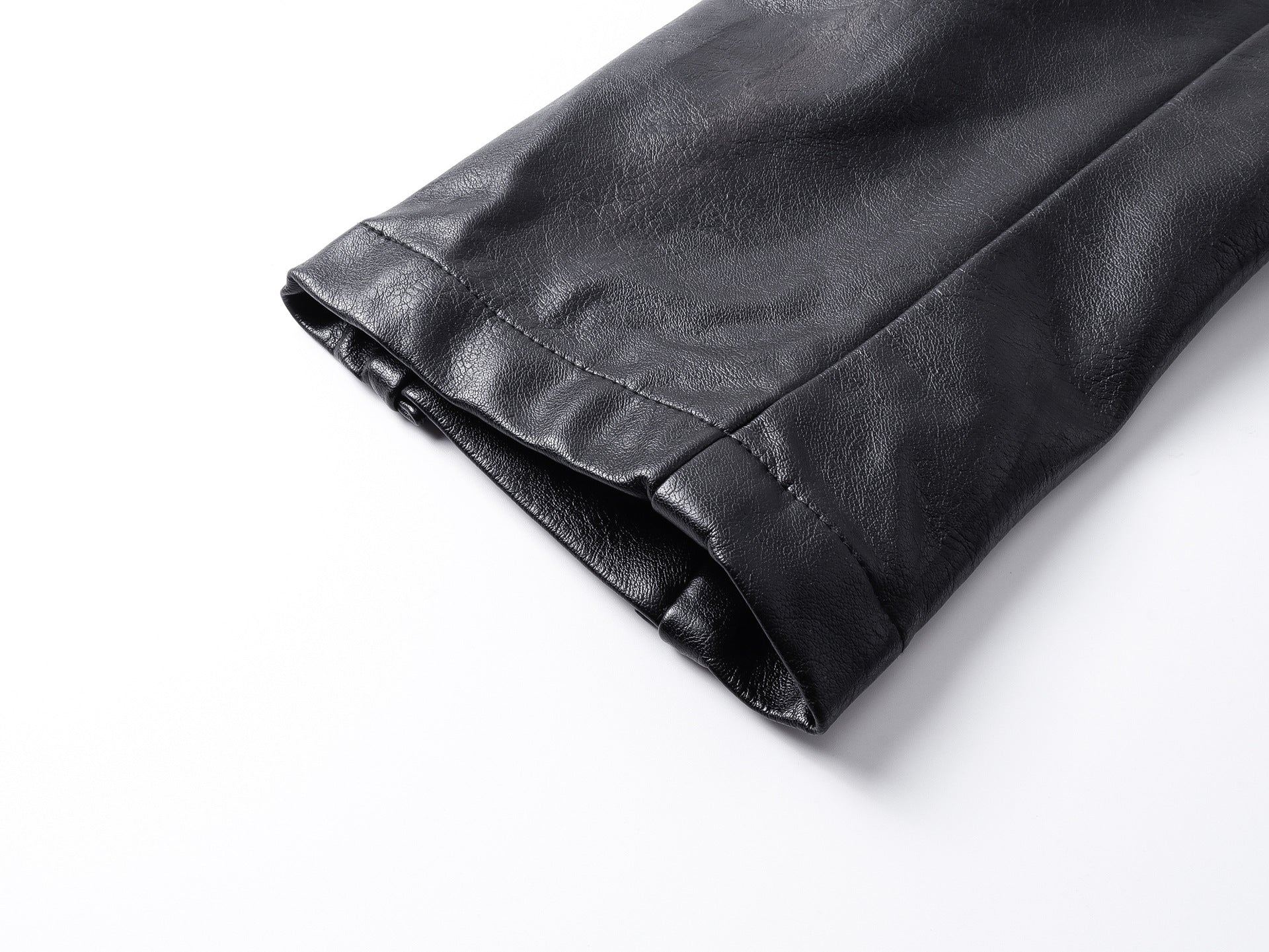YAVIORA Riveted PU Leather Motorcycle Jacket