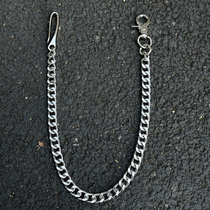 Silver Wallet Chain Punk Jean Belt Clip Keychain