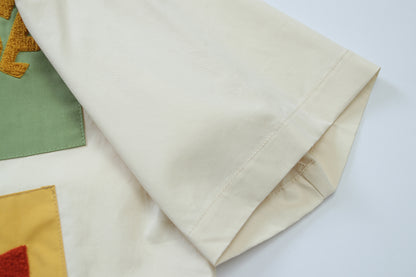 YAVIORA Colorblock-Shirt mit Flockdruck
