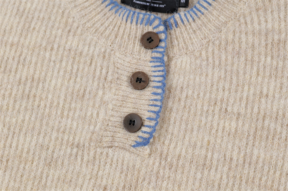 YAVIORA Contrast Stitch Sweater