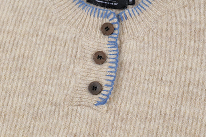 YAVIORA Contrast Stitch Sweater