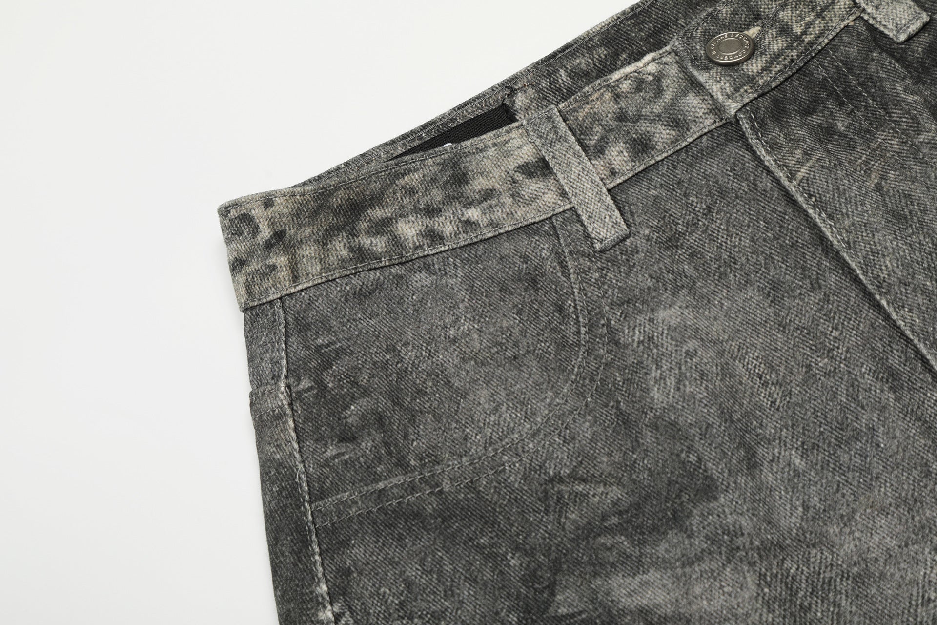 YAVIORA Spliced Dirty Wash Curved Baggy Pants