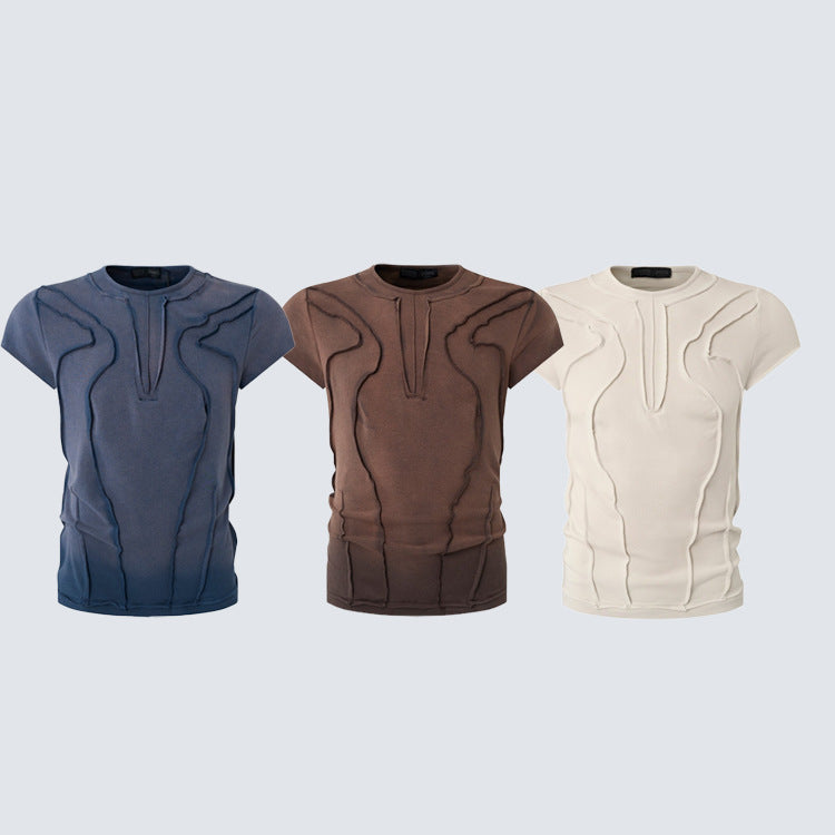 YAVIORA "Rebel" Raw-Edge Slim-Fit T-Shirt