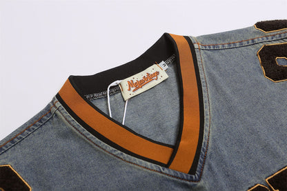 YAVIORA Besticktes Denim-T-Shirt