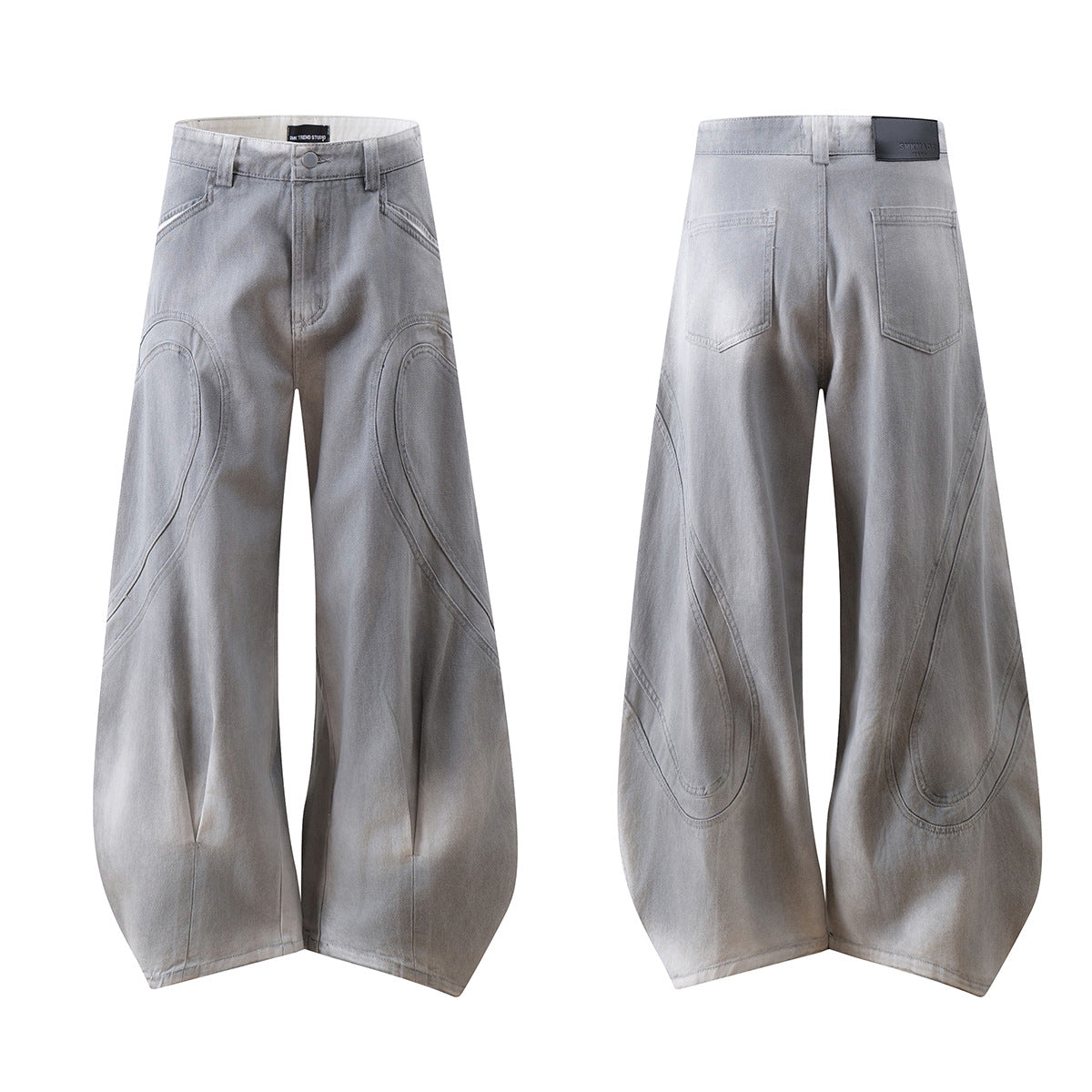 YAVIORA Dirty Dye Deconstructed Design Scimitar Pants