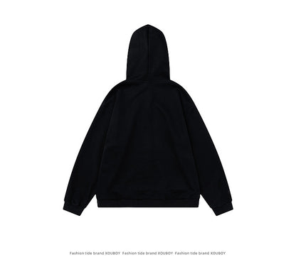 YAVIORA Cat Print Zip Hoodie