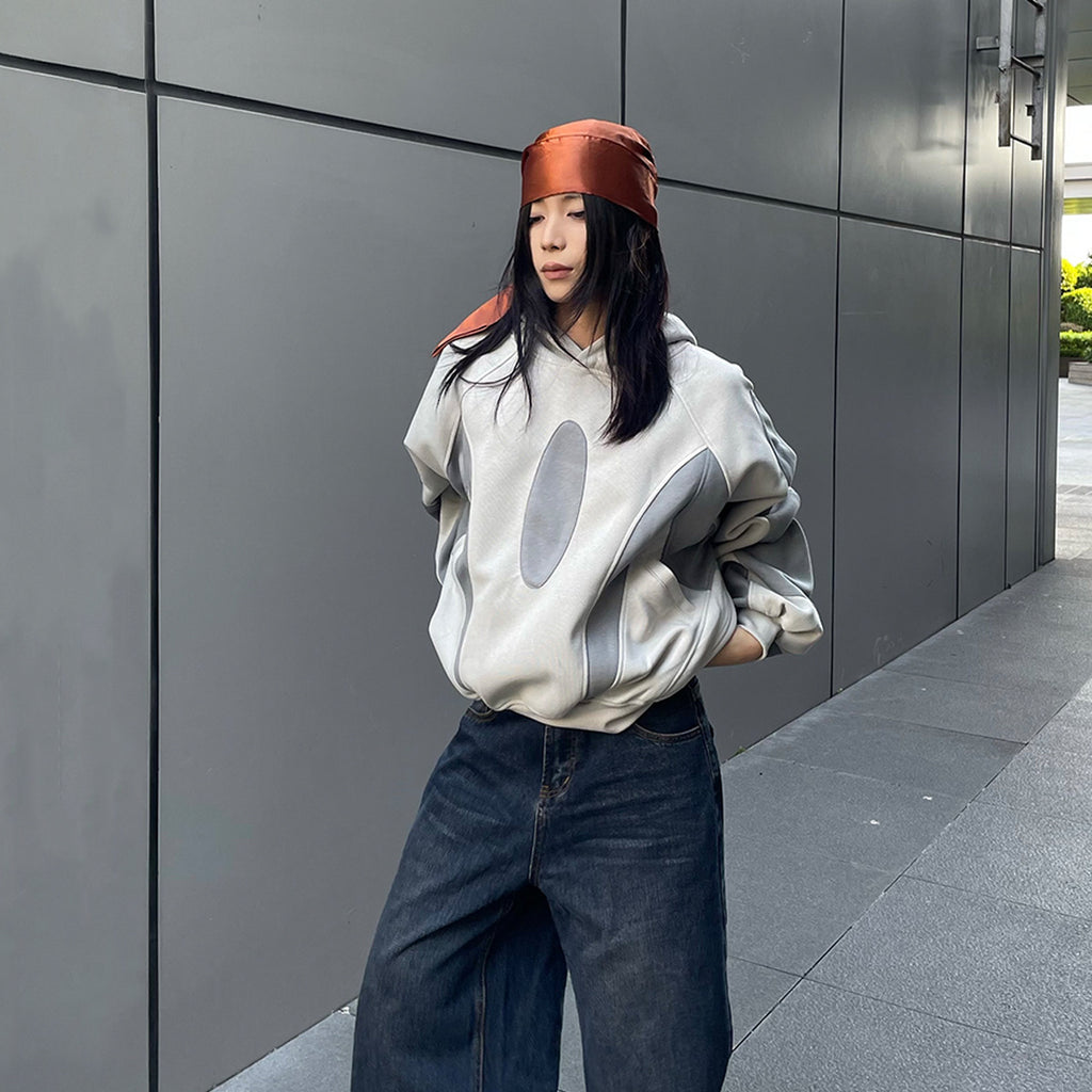 YAVIORA Hip Hoodie Patchwork Hooded Sweatshirt
