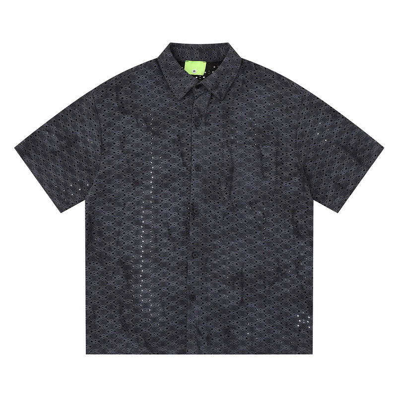 Yaviora Ripped Short-Sleeve Tie-Dye Shirt