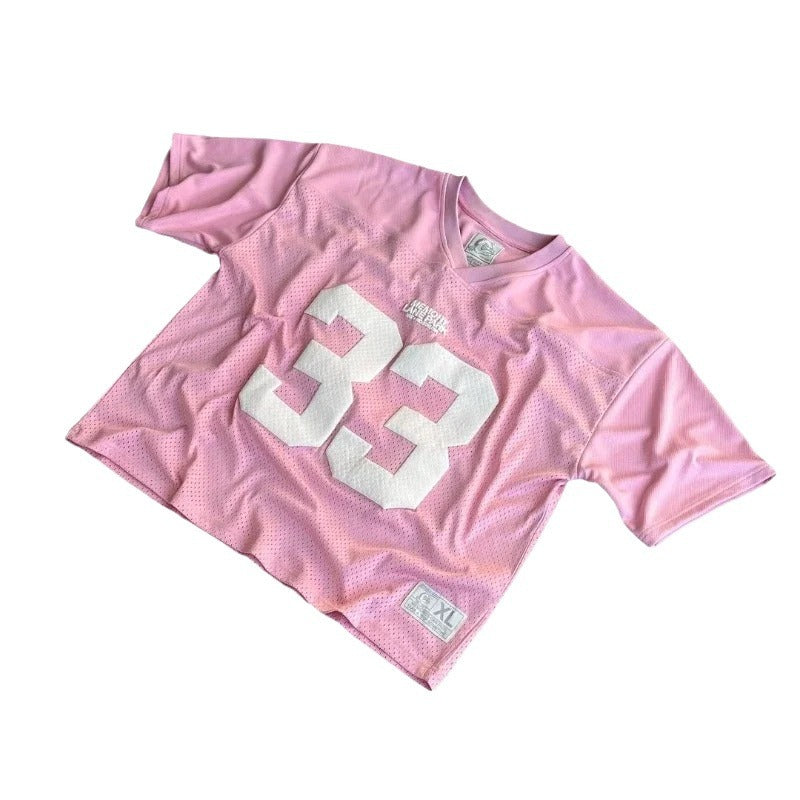 Retro Sports Jersey T-Shirt with Number Print – Streetwear Style
