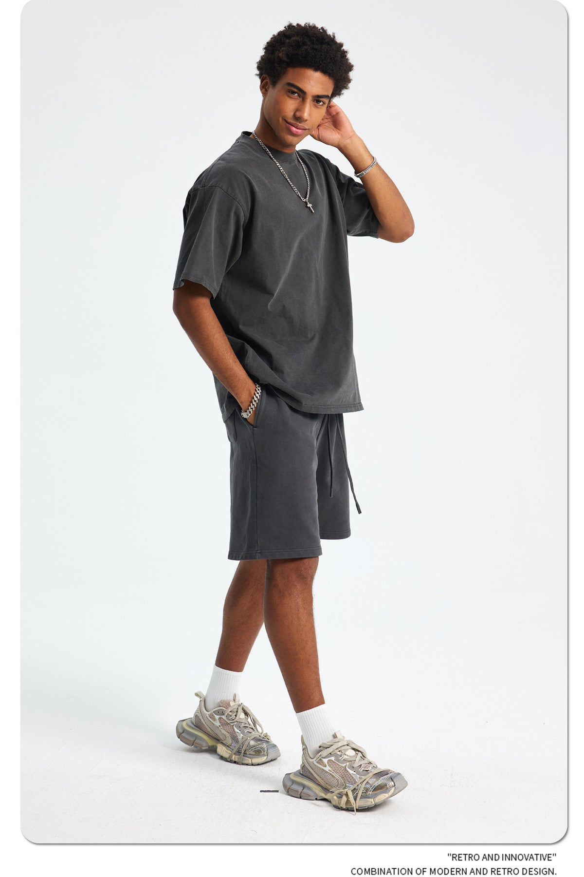 Yaviora Retro Terry Cotton Sports Shorts for Men