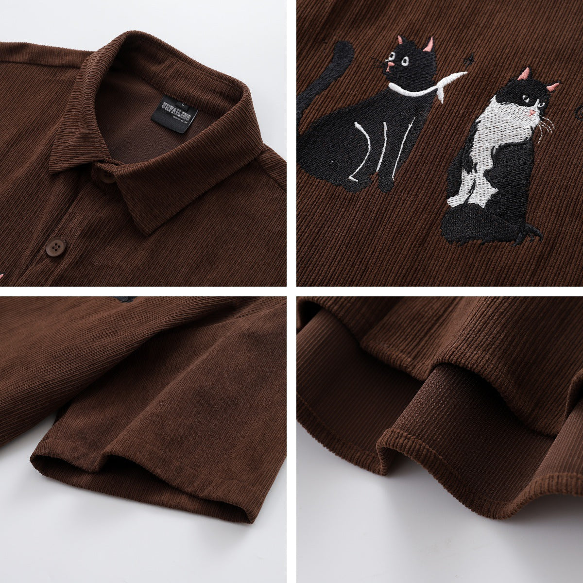 YAVIORA Cat Embroidered Shirt