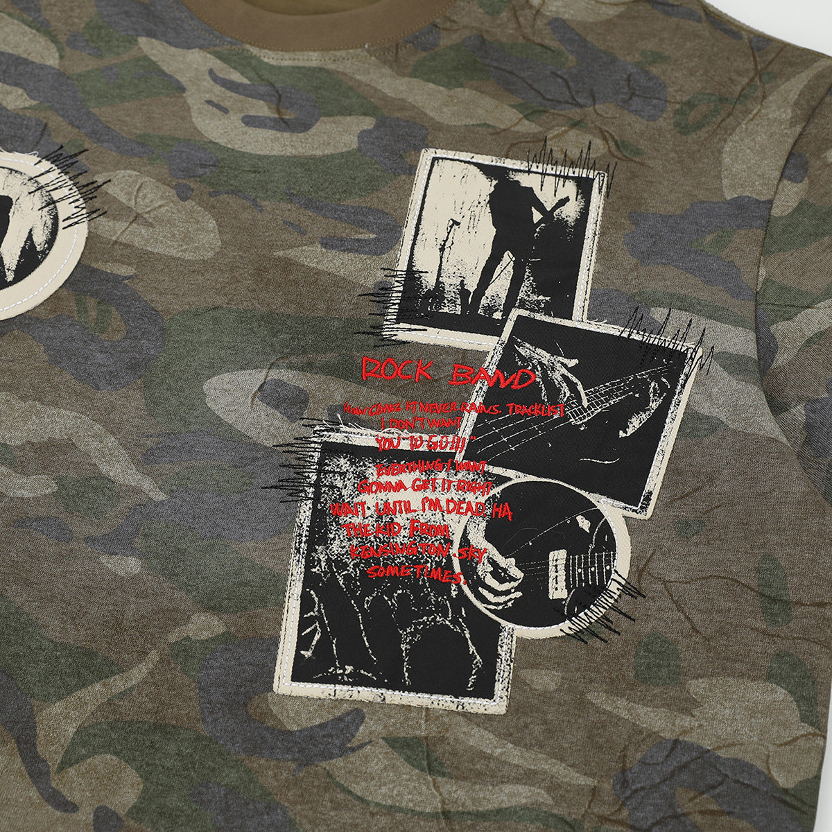 YAVIORA Vintage Camo Graphic T-Shirt