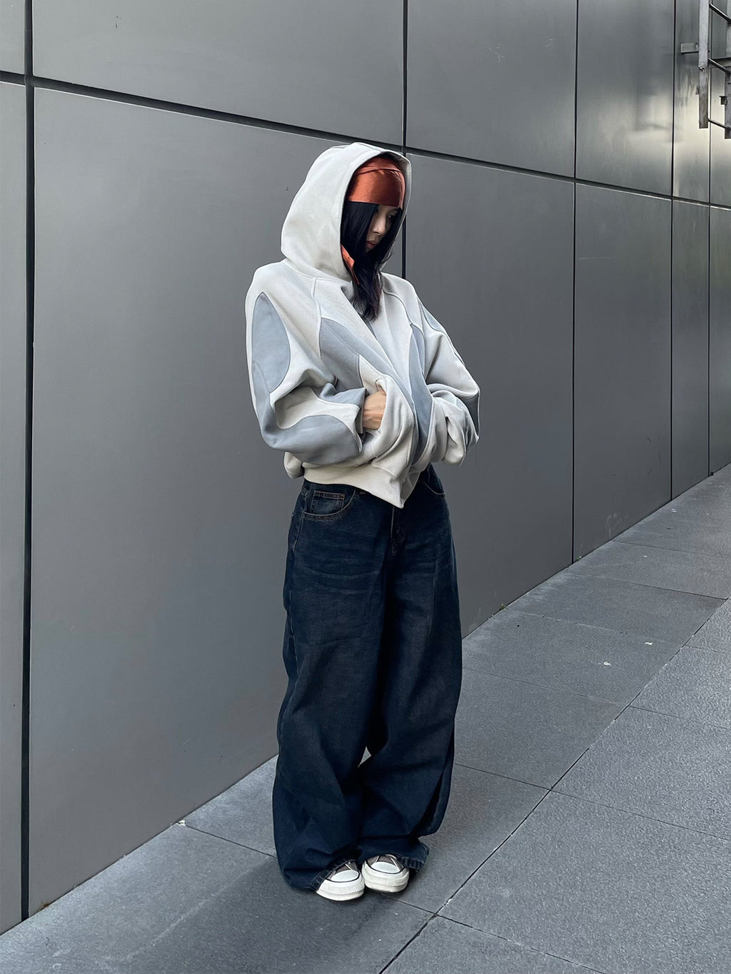 YAVIORA Hip Hoodie Patchwork Hooded Sweatshirt