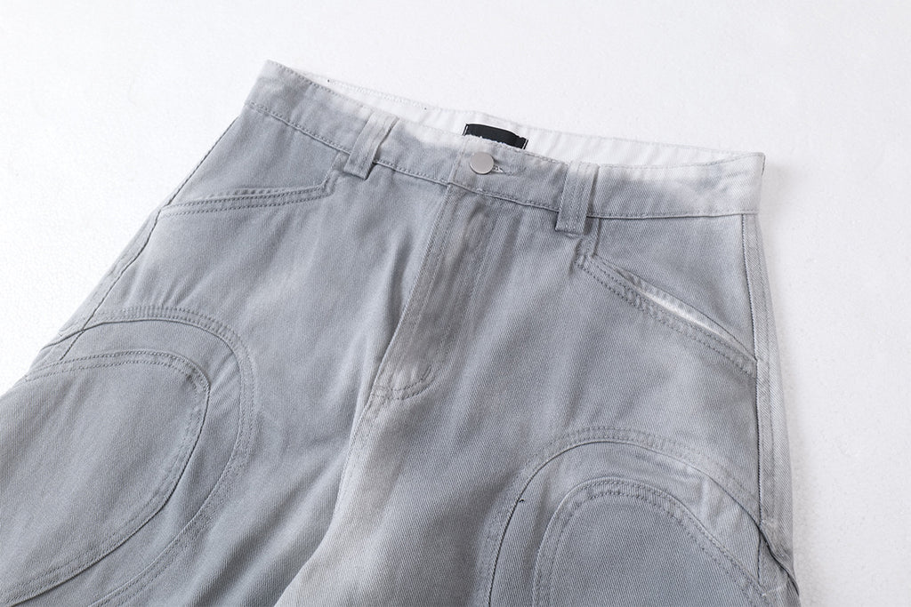 YAVIORA Dirty Dye Deconstructed Design Scimitar Pants