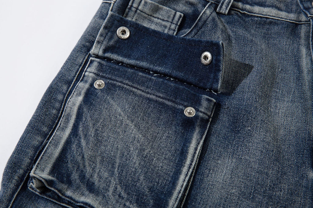 YAVIORA Multi-Pocket Workwear Denim Jeans