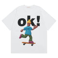 Yaviora Campus Letter OK Print Short-Sleeve T-Shirt