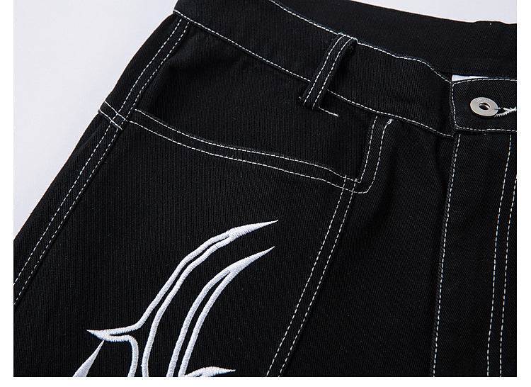 YAVIORA Wing Embroidered Jeans
