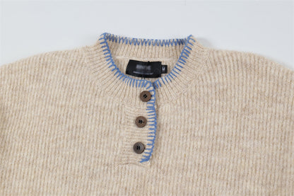 YAVIORA Contrast Stitch Sweater