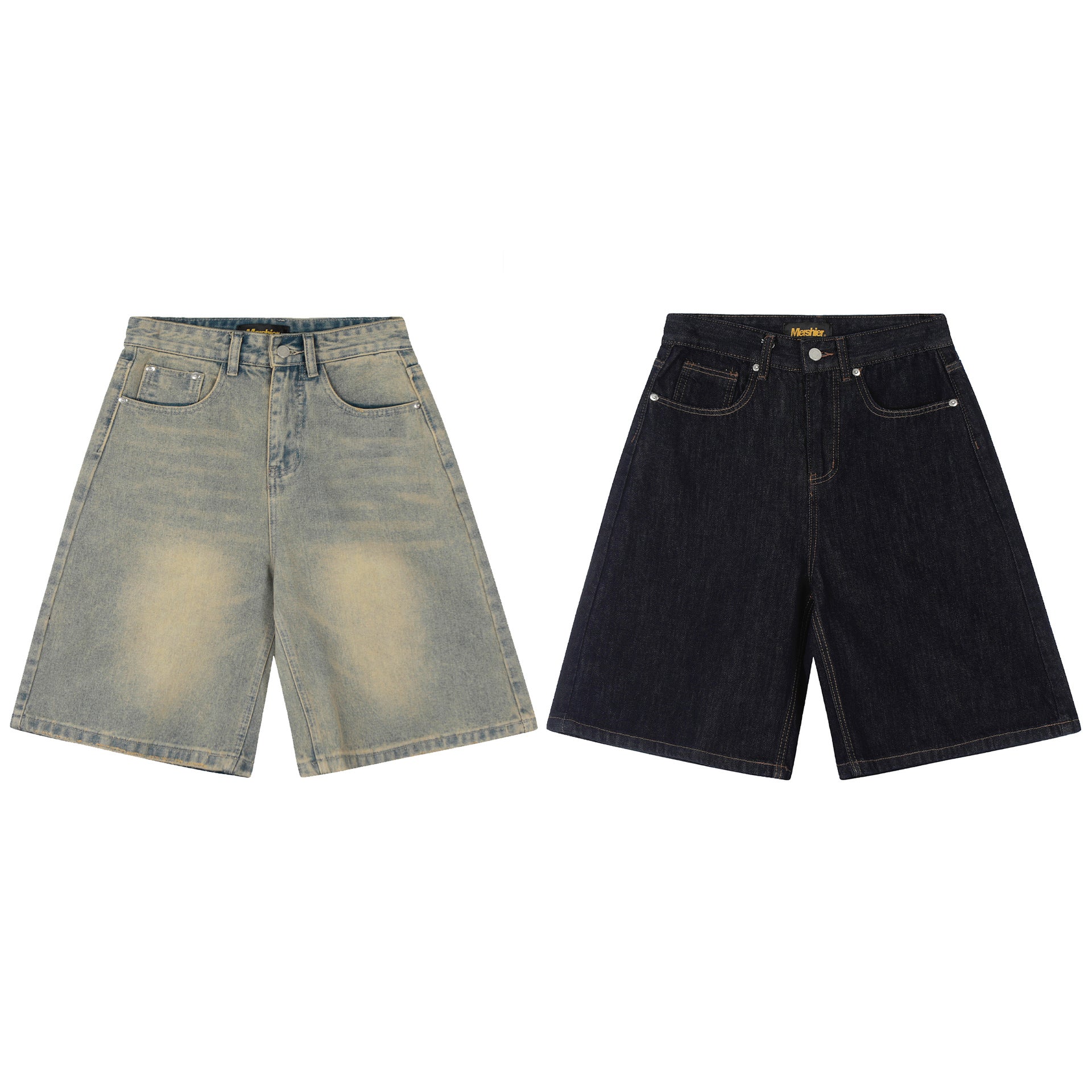 YAVIORA Distressed Straight-Leg Denim Shorts