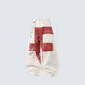 YAVIORA Red Cross Chain Wide Denim Pants