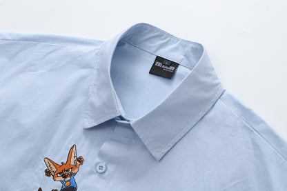 Chemise universitaire à motifs de dessin animé YAVIORA