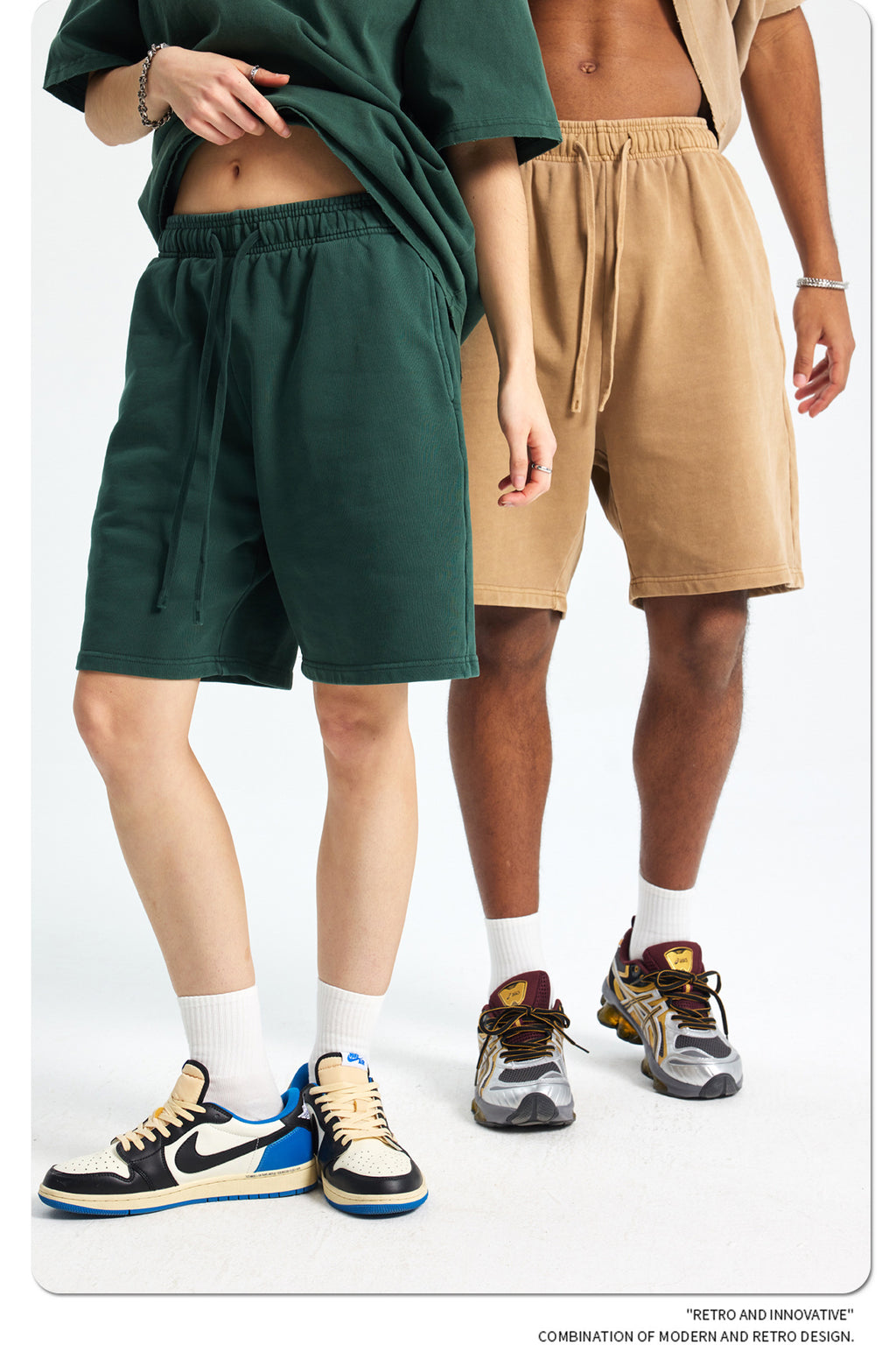 Yaviora Retro Terry Cotton Sports Shorts for Men