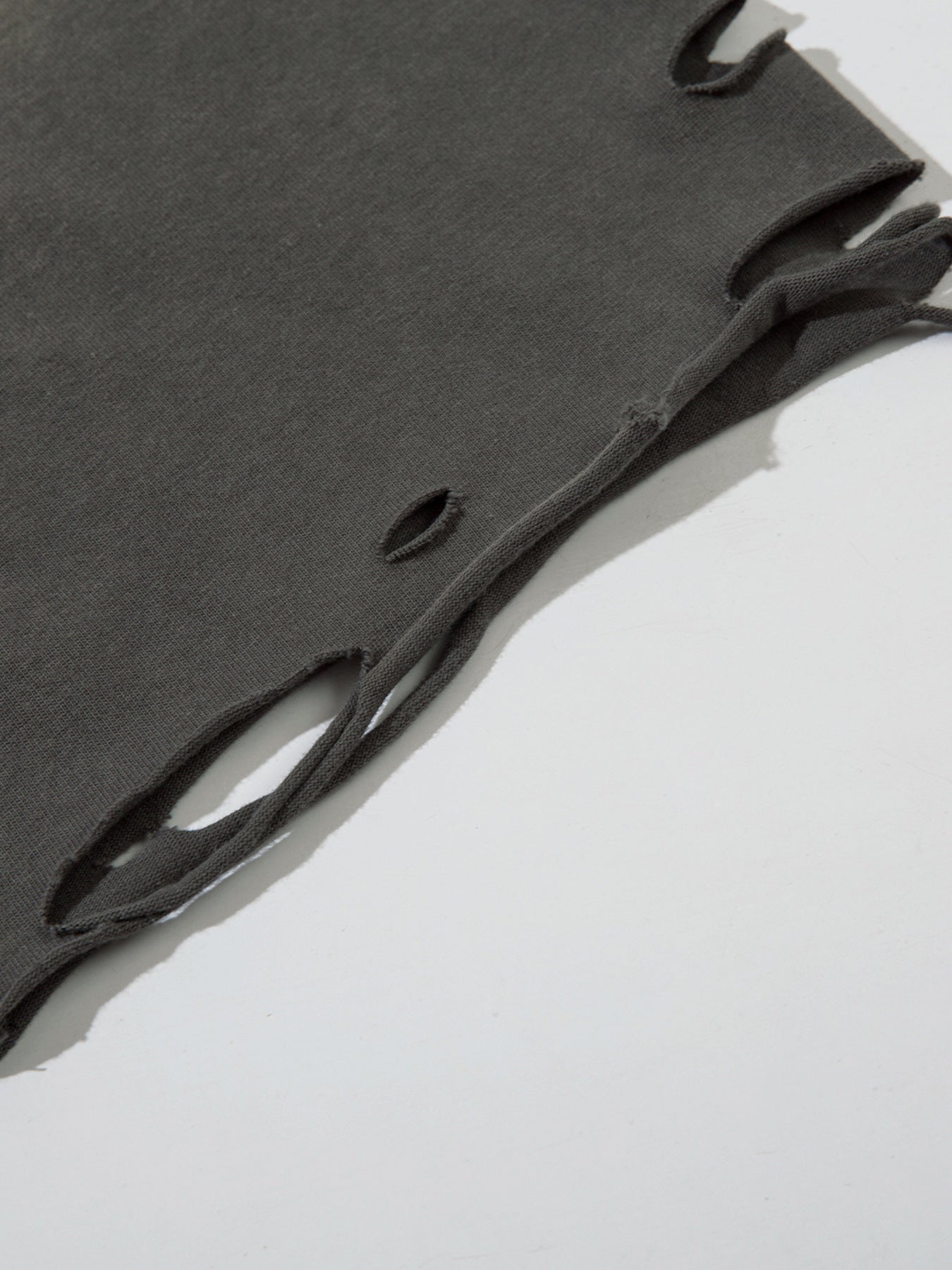 YAVIORA Short-Sleeve Distressed Washed T-Shirt