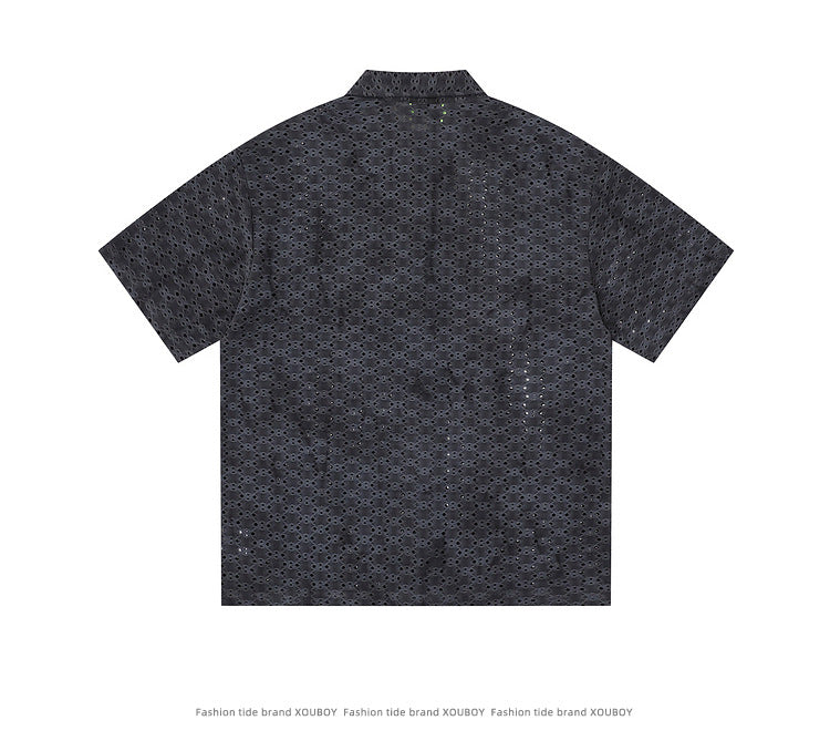 Yaviora Ripped Short-Sleeve Tie-Dye Shirt