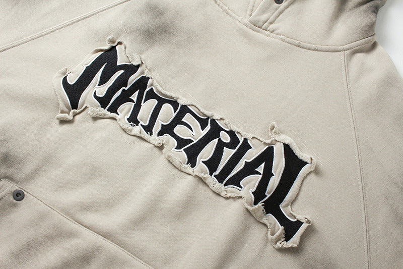 YAVIORA Wasteland Style Washed Embroidered Hoodie