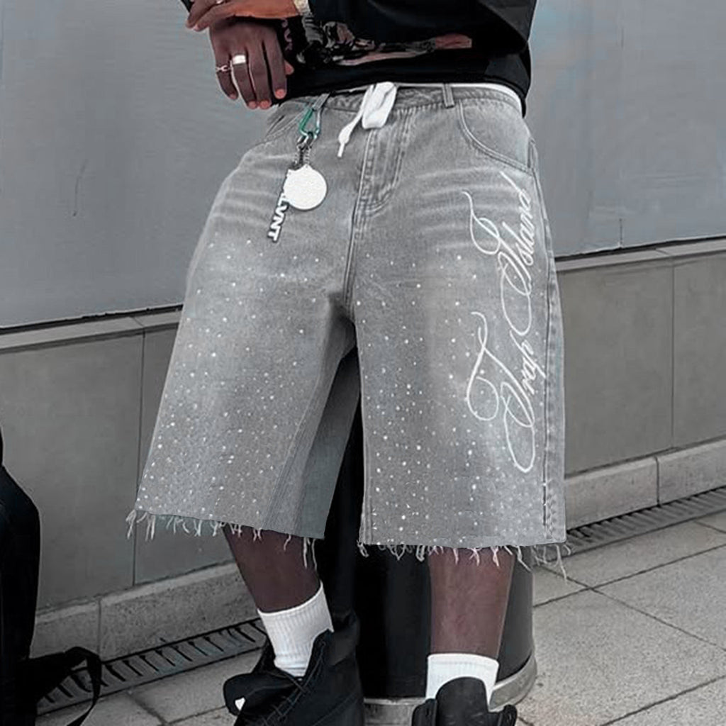 Y2K Straight Leg Wide Leg Distressed Loose Fit Capri Pants