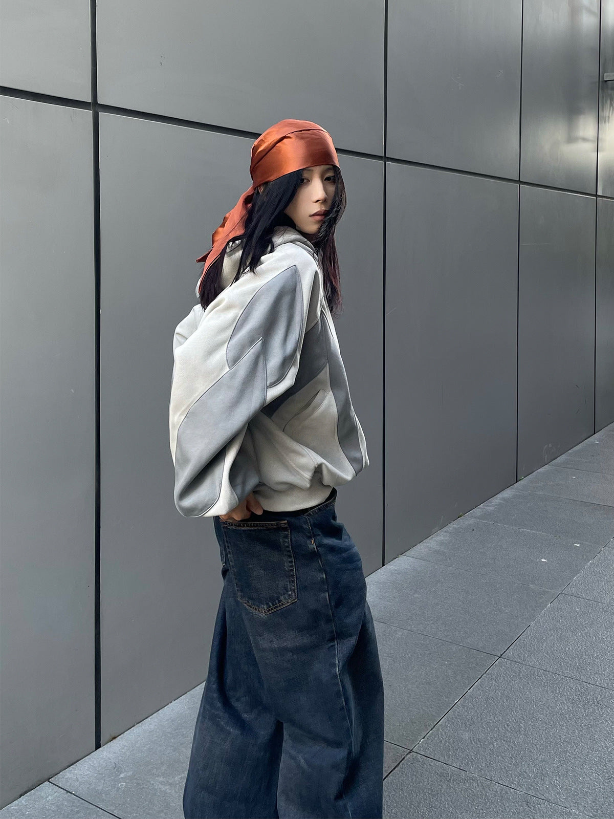 YAVIORA Hip Hoodie Patchwork Hooded Sweatshirt