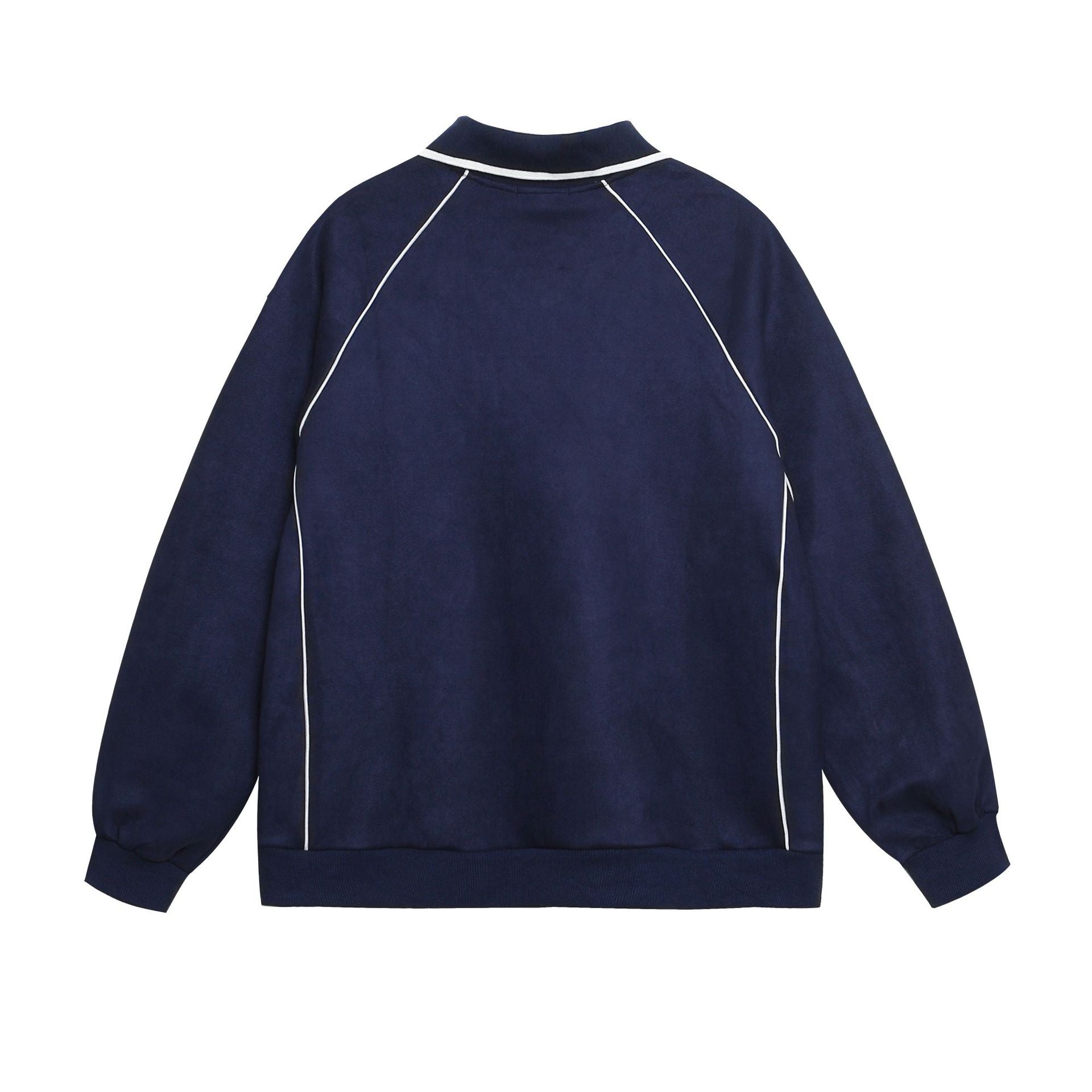YAVIORA Letter Print Polo Sweatshirt