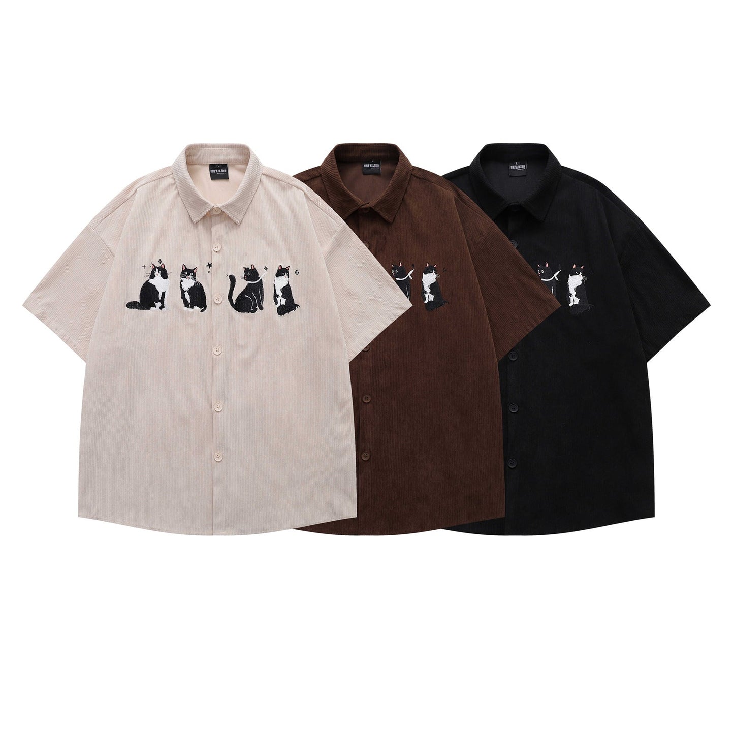 YAVIORA Cat Embroidered Shirt