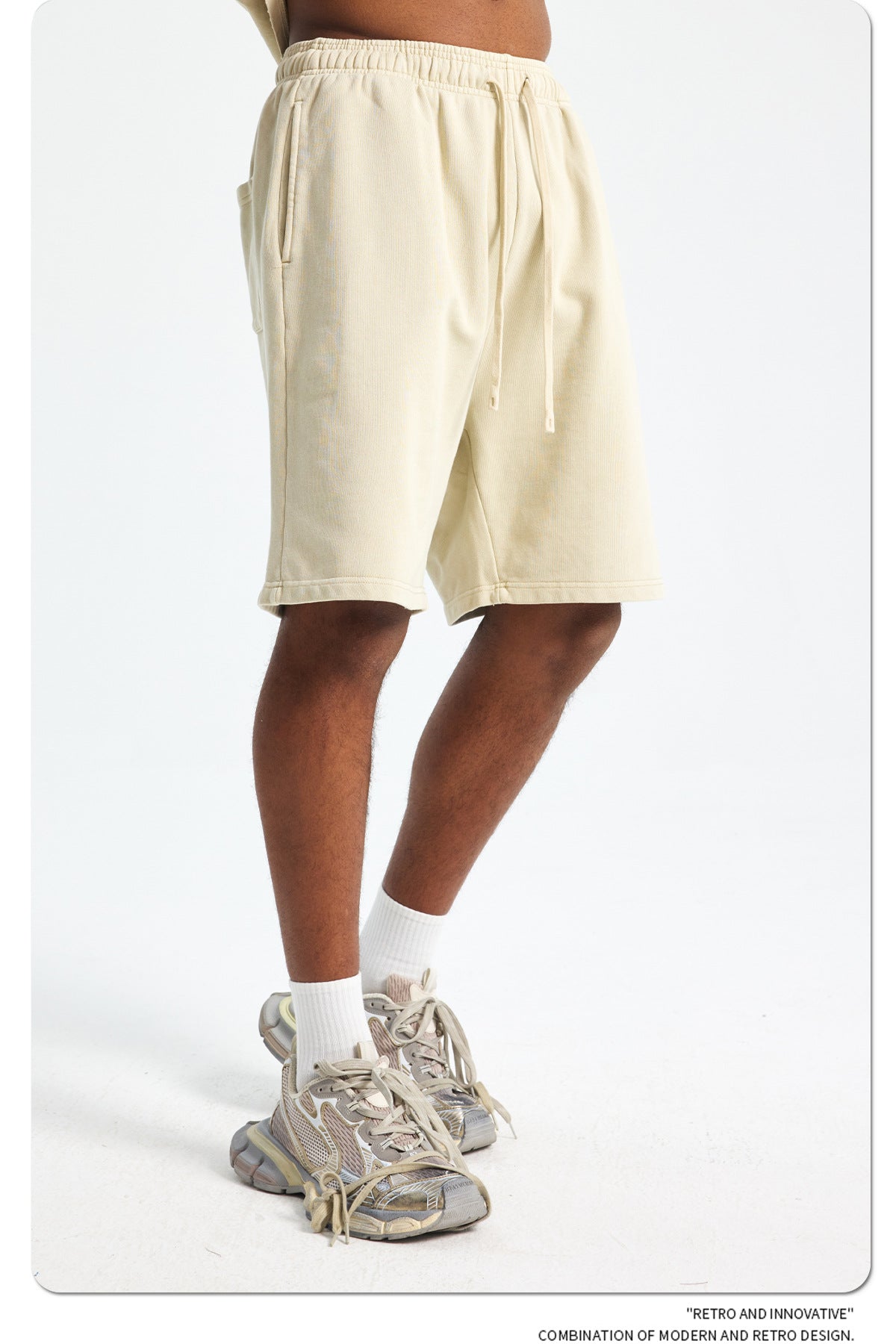 Yaviora Retro Terry Cotton Sports Shorts for Men
