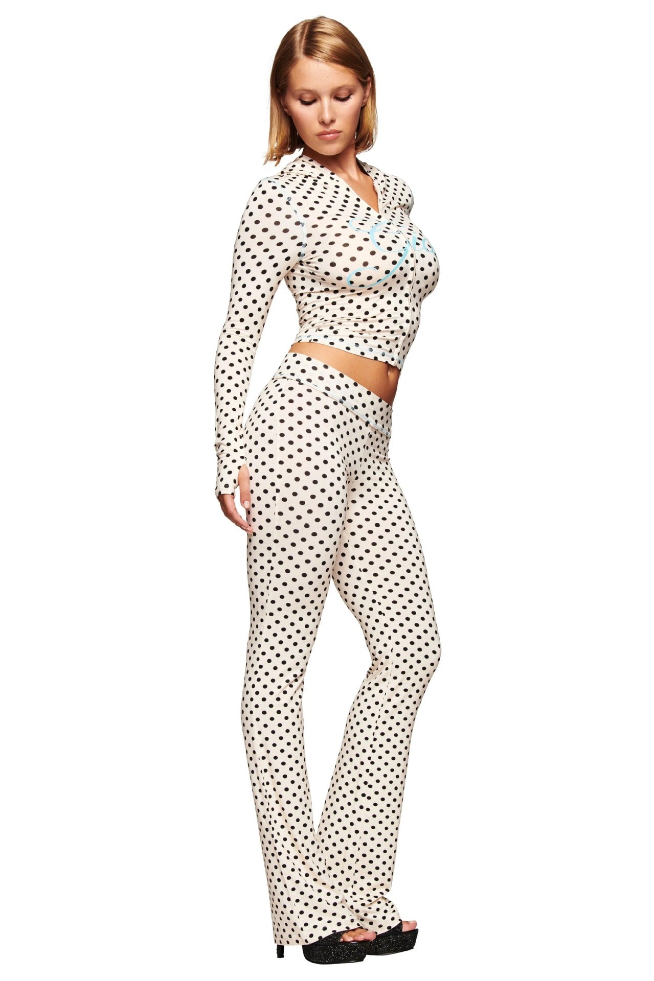 y2k hot girl letter print low-rise trousers two-piece set