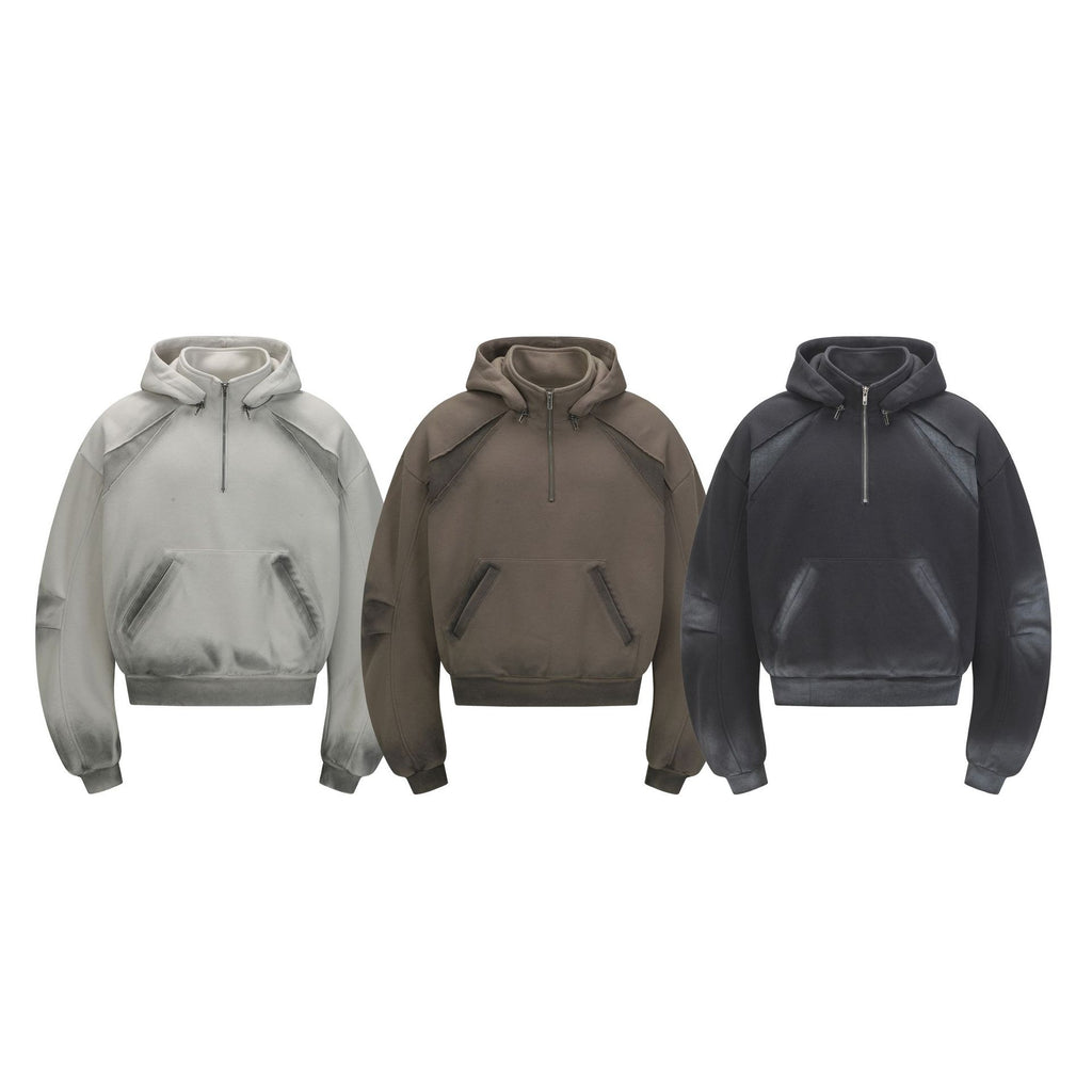 YAVIORA Wasteland Style Washed and Dirty Hooded Sweatshirt