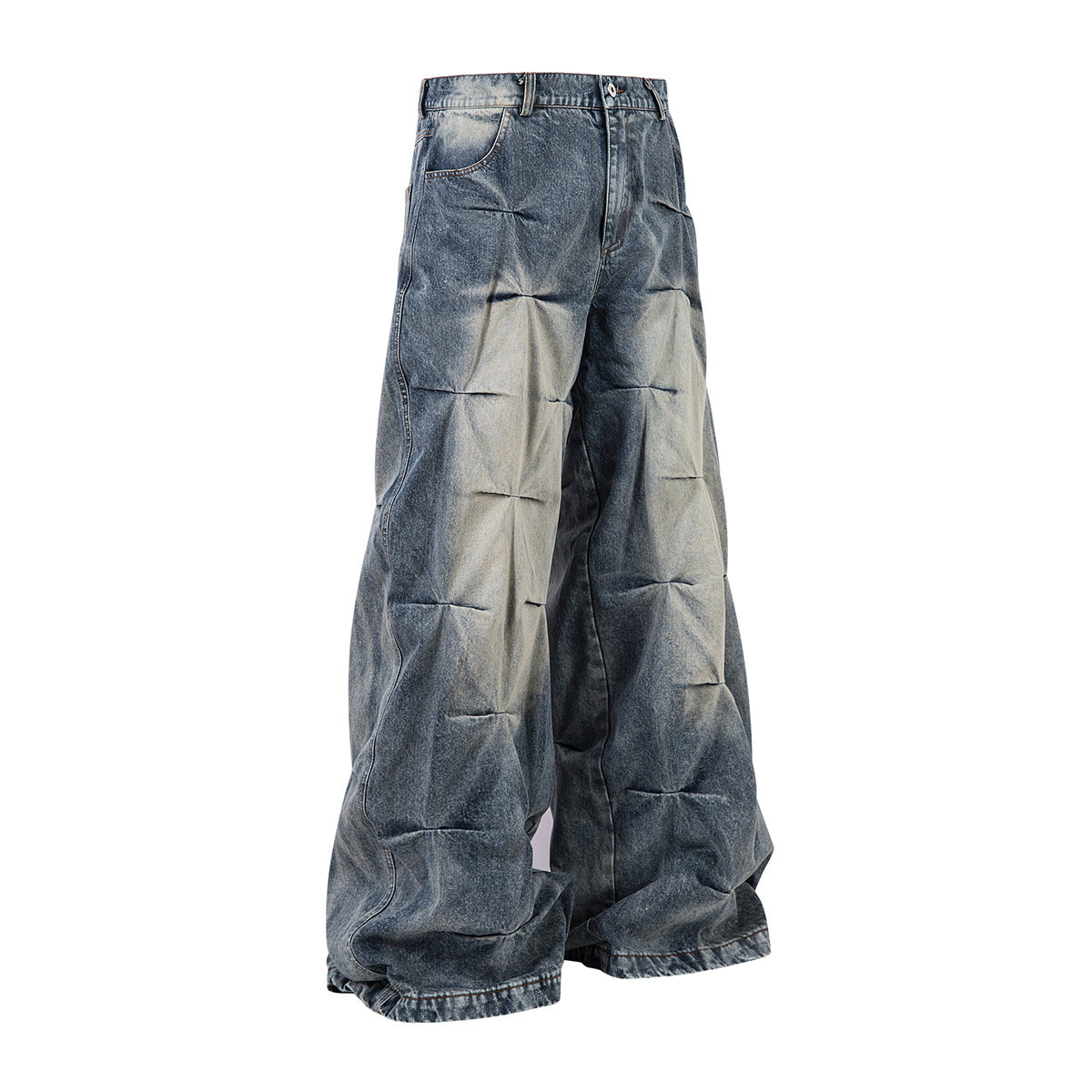 YAVIORA Weite Faltenjeans
