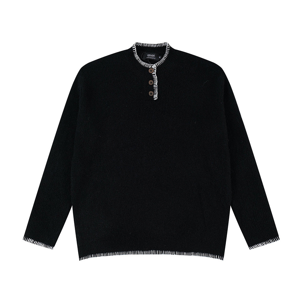 YAVIORA Contrast Stitch Sweater