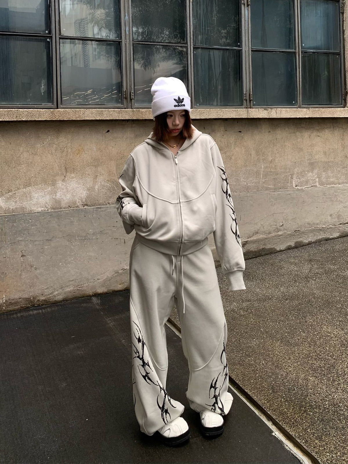 Sweat à capuche zippé Hip-Hop YAVIORA