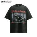 YAVIORA Distressed Band Print T-Shirt