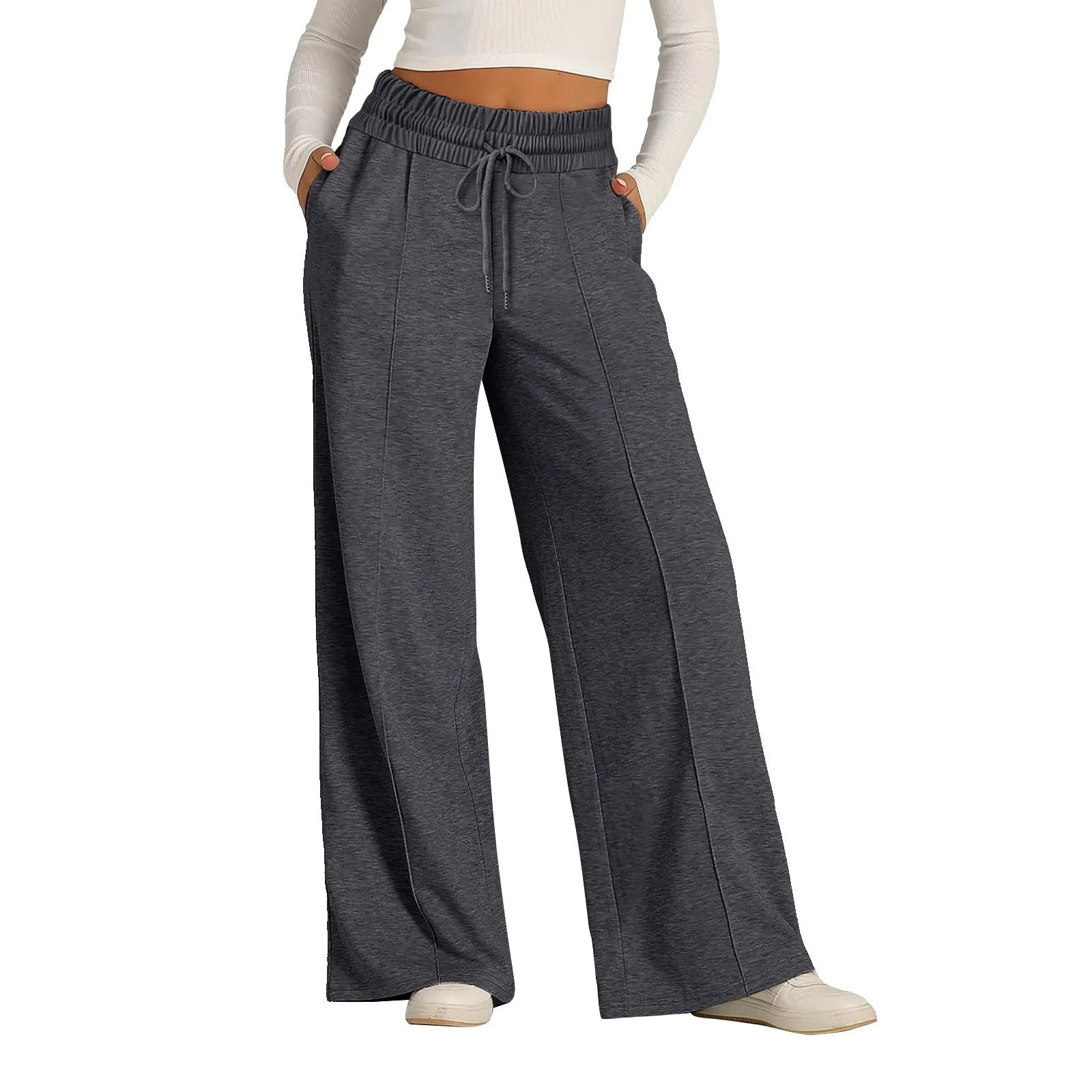 Y2K wide-leg loose-fit casual sweatpants.