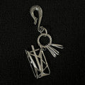 Silver Gothic Geometric Keychain Hook Pendant Charm