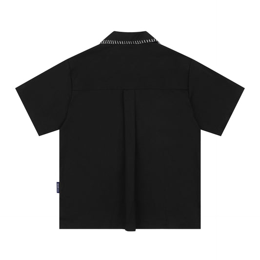 YAVIORA Floral Badge Shirt