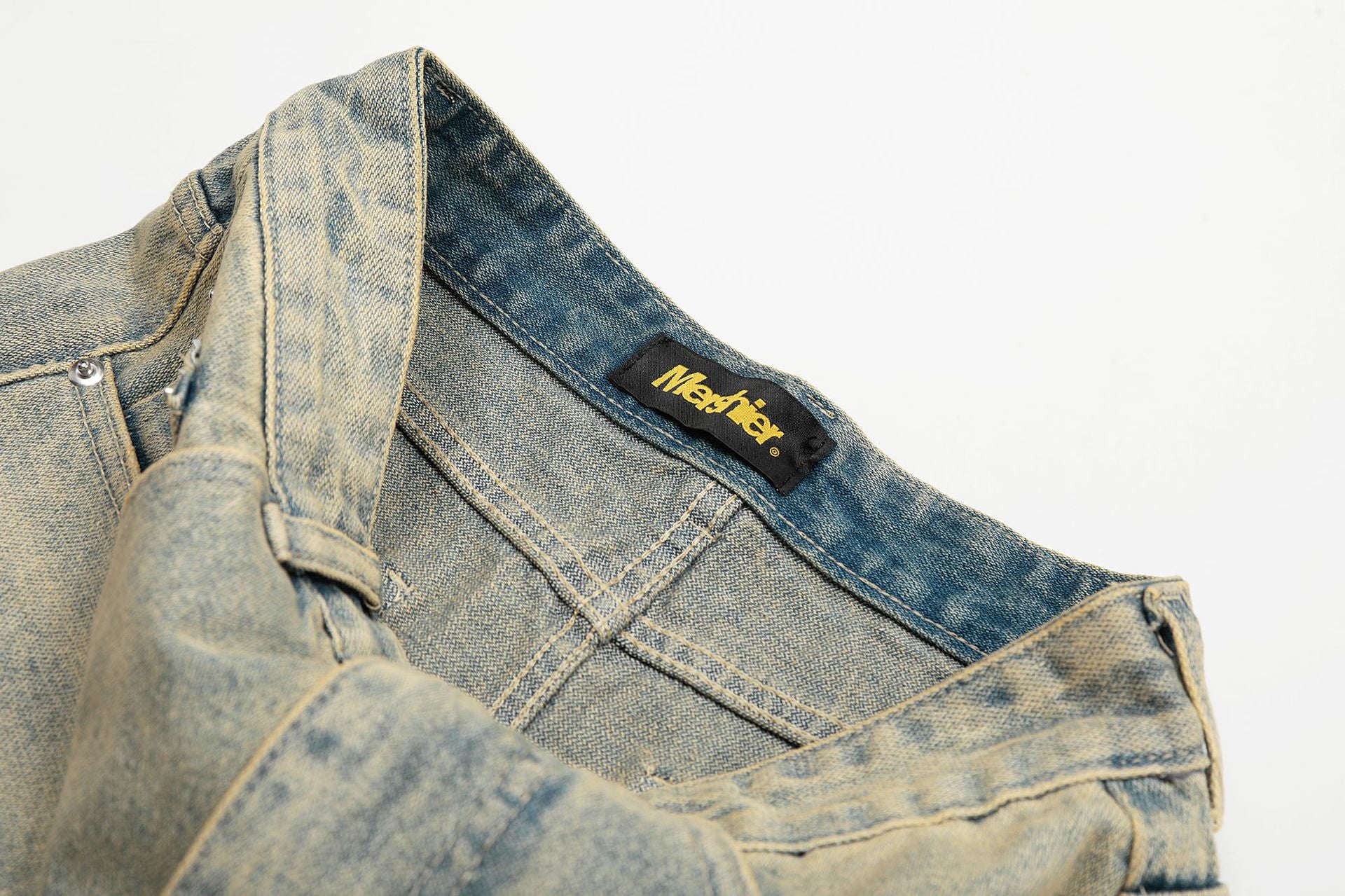YAVIORA Distressed Straight-Leg Denim Shorts
