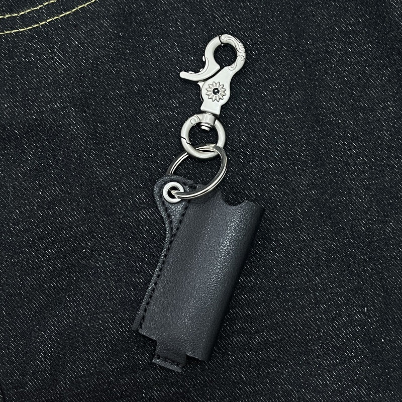 Vintage Leather Lighter Holder Keychain