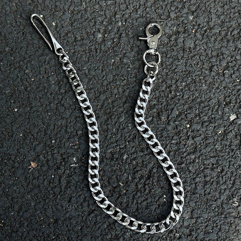 Silver Wallet Chain Punk Jean Belt Clip Keychain