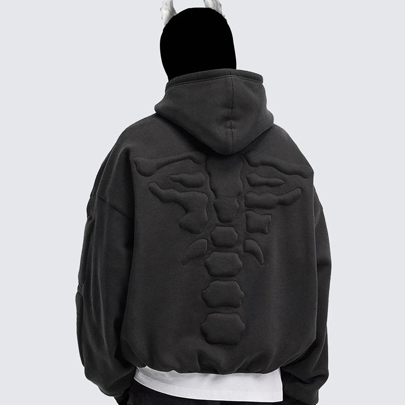 YAVIORA Skeleton Embroidered Hoodie