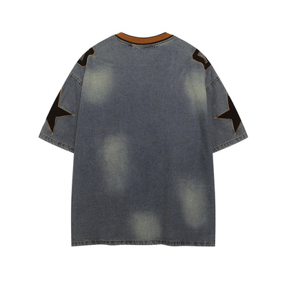 YAVIORA Besticktes Denim-T-Shirt