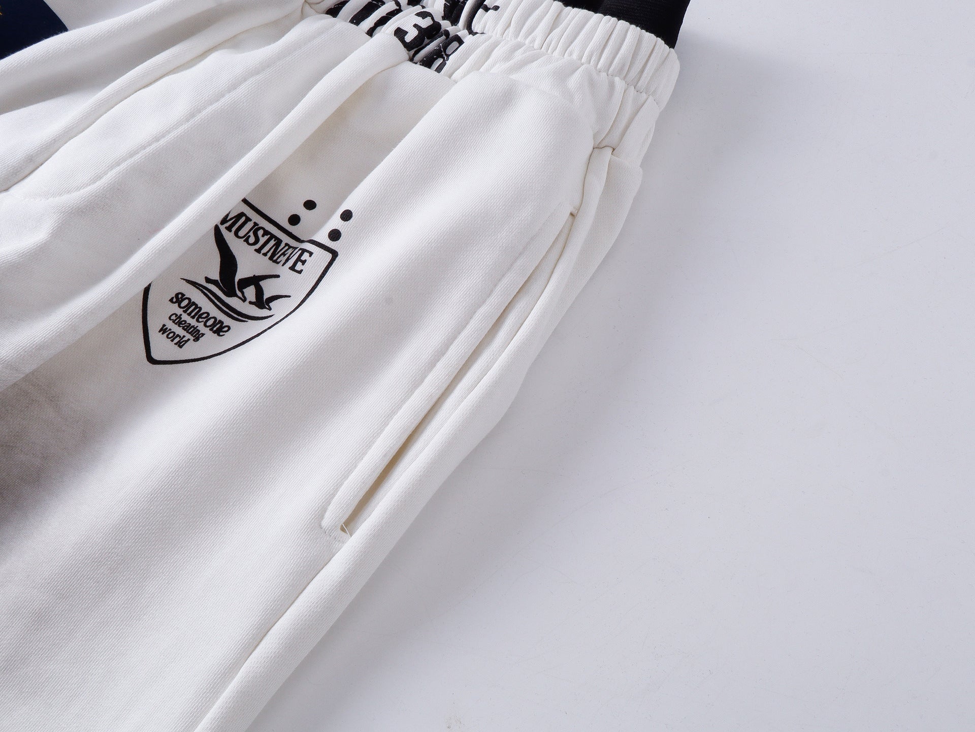 AVIORA Washed Ripped Drape Track Pants