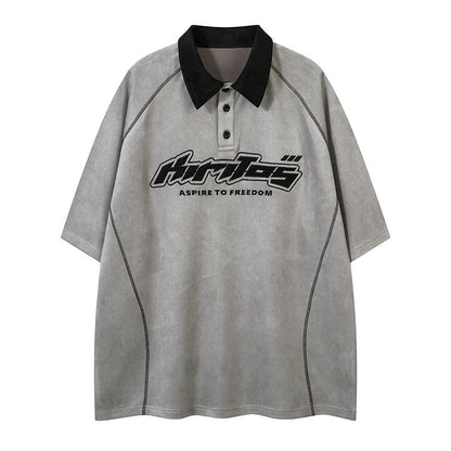 YAVIORA T-Shirt mit starker Waschung und Schriftzug